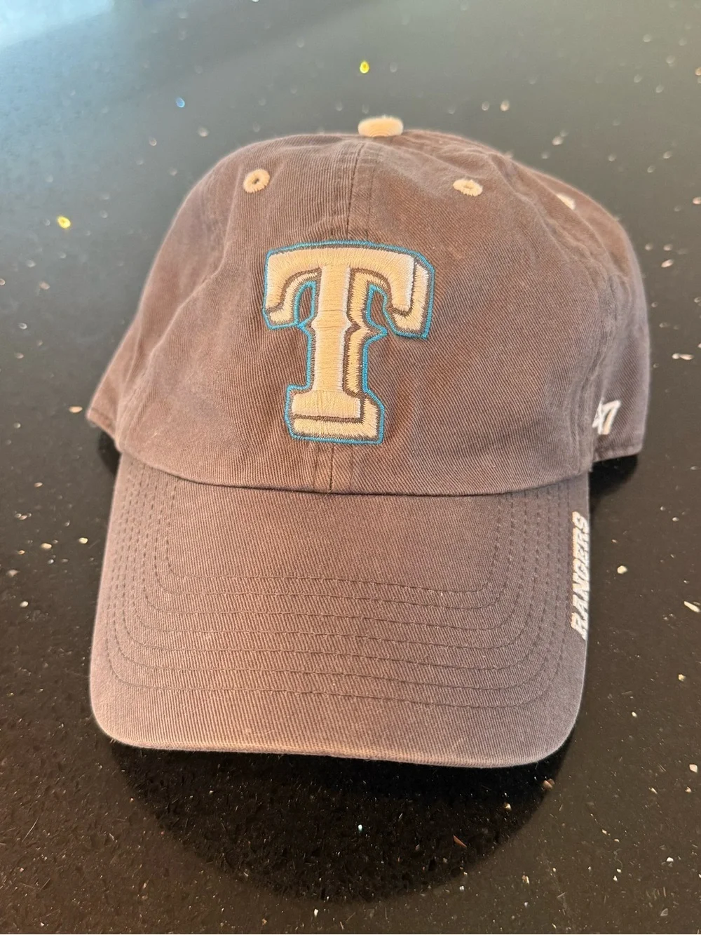 Texas Rangers MLB Embroidered Baseball Cap - Navy with Tan/Teal Accent